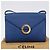 Céline CELINE Circle Schultertasche aus Leder Blau Gold Auth BA14157V Golden - Ansicht 12
