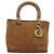 Borsa a mano Christian Dior Canage in camoscio marrone tono oro Auth gh2284 - vista 13