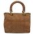 Borsa a mano Christian Dior Canage in camoscio marrone tono oro Auth gh2284 - vista 2
