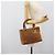 Borsa a mano Christian Dior Canage in camoscio marrone tono oro Auth gh2284 - vista 23