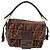 Borsa a tracolla FENDI Zucca Canvas Mamma Baguette Marrone Oro Auth 195343M D'oro - vista 13