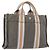 Hermès Borsa HERMES Fourre Tout PM Canvas Gray Silver Auth gh2302 Marrone Argento