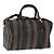 Pequin FENDI Boston Bag aus Pecan Canvas 2way Schwarz Goldfarben Authentisch ep15183