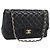 Borsa a tracolla CHANEL Matelasse 30 in pelle d'agnello con catena, oro e nero, CC Auth 194866SM D'oro