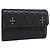 Chrome Hearts Wave4 3-Snap Quilted Long Wallet Leather Black Auth 193427SM Nero Argento