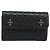 Chrome Hearts Wave4 3-Snap Quilted Long Wallet Leather Black Auth 193427SM Nero Argento - vista 13