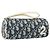 Pouch Christian Dior Trotter PVC Pelle Blu Bianco Auth 194167