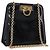 Borsa a tracolla Salvatore Ferragamo Gancini Chain Patent Black Gold Auth ka5550A