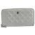 Cartera larga CHANEL Matelasse de piel de cordero Silver CC Auth 193392A Plata - vista 13