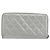 Cartera larga CHANEL Matelasse de piel de cordero Silver CC Auth 193392A Plata - vista 2