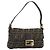 Borsa a tracolla FENDI Zucca Canvas Mamma Baguette Marrone Nero Auth 193422V