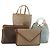 Céline CELINE Macadam Canvas Clutch Bag PVC Suede 4 Set Brown Beige blue Auth 191147 Marrone