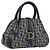 Borsa a mano double saddle Christian Dior Trotter Canvas Navy Gold Auth 191979V D'oro Blu navy