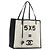 Borsa Tote CHANEL Let's Lemon Canvas Beige Silver CC Auth 193780V Argento