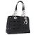 Borsa a catena Lady Dior Christian Dior in pelle verniciata nera e argento Auth BA14101V Nero