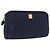 Pouch Christian Dior Trotter Canvas Navy Gold Auth 191983A D'oro Blu navy