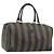 Pequin Borsa Boston FENDI in tela Pecan PVC Nero Marrone Auth hk3981