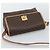 Céline Borsa a tracolla CELINE Macadam Canvas PVC Leather Brown Gold Auth 194297A Marrone D'oro - vista 6