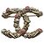 Timeless Chanel Brosche mit goldfarbenen und rosa Strasssteinen Pink Golden