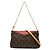 Borsa a mano con catena Louis Vuitton Monogram Pallas Marrone Rosso Fuschia