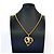 Collana Chanel placcata oro con motivo cuore Coco Mark D'oro - vista 7