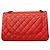 Bolsa de ombro Chanel em couro de bezerro granulado vermelho - vista 9