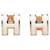 Hermès Orecchini Hermes Pop H Mini Bianco D'oro  - vista 1