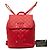 Zaino Chanel CC Filigree Matelassé Coco Mark Rosso - vista 8