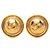 Orecchini rotondi vintage Chanel Coco Mark D'oro