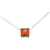 Hermès Collier pendentif Hermes Cage d'H H-Cube Argenté Orange  - vue 1