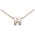 Hermès Collier pendentif Hermes Mini Pop H Rose Blanc Doré  - vue 2