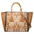 Saffiano Borsa Prada con placca logo Triangle in marrone e bianco  - vista 1