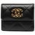 Cartera tri-fold Chanel 19 Dixneuf Coco Mark Negro Roja