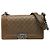 Borsa a tracolla Chanel Coco Mark Matelassé Boy 25 Medium con catena Verde Cachi