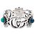 Anello GUCCI Double G Flower in turchese e madreperla Argento