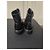 Botas de combate Chanel de piel charol acolchada negra Negro - vista 5
