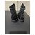Botas de combate Chanel de piel charol acolchada negra Negro - vista 7
