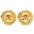 Orecchini a clip rotondi Chanel CC placcati oro D'oro
