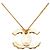 Collana con pendente borchiato Chanel CC placcato oro D'oro - vista 3