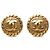 Orecchini a clip rotondi Sunburst Chanel CC placcati oro D'oro