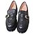 Gucci Plateauslipper aus schwarzem Leder mit GG-Monogramm