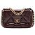 Borsa Chanel 19 Flap Bag Medium in pelle lucida Marrone Bordò Cioccolato Marrone scuro