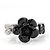 Chanel Coco Mark Camellia Design Bandring Schwarz Silber - Ansicht 2