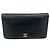 Cartera larga Chanel de piel de cordero negra Negro