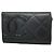 Tarjetero Chanel Cambon de piel de cordero Negro