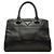 Borsa Satchel Prada in vitello City nera con doppia tasca Nero