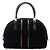 Borsa a mano Gucci Black GG Suede Web Dome Nero