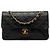 Chanel Black Small Classic Lambskin Double Flap Nero