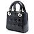 Dior Black Mini Patent Cannage Lady Dior Nero - vista 2