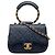 Chanel Blue Mini Quilted Lambskin In The Loop Flap Blu navy